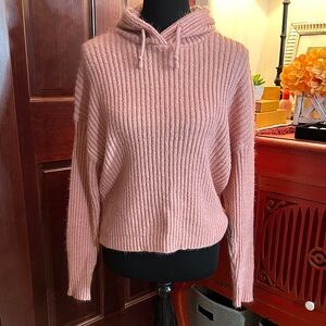 Cotton Emporium Blush Knit Hoodie Sweater